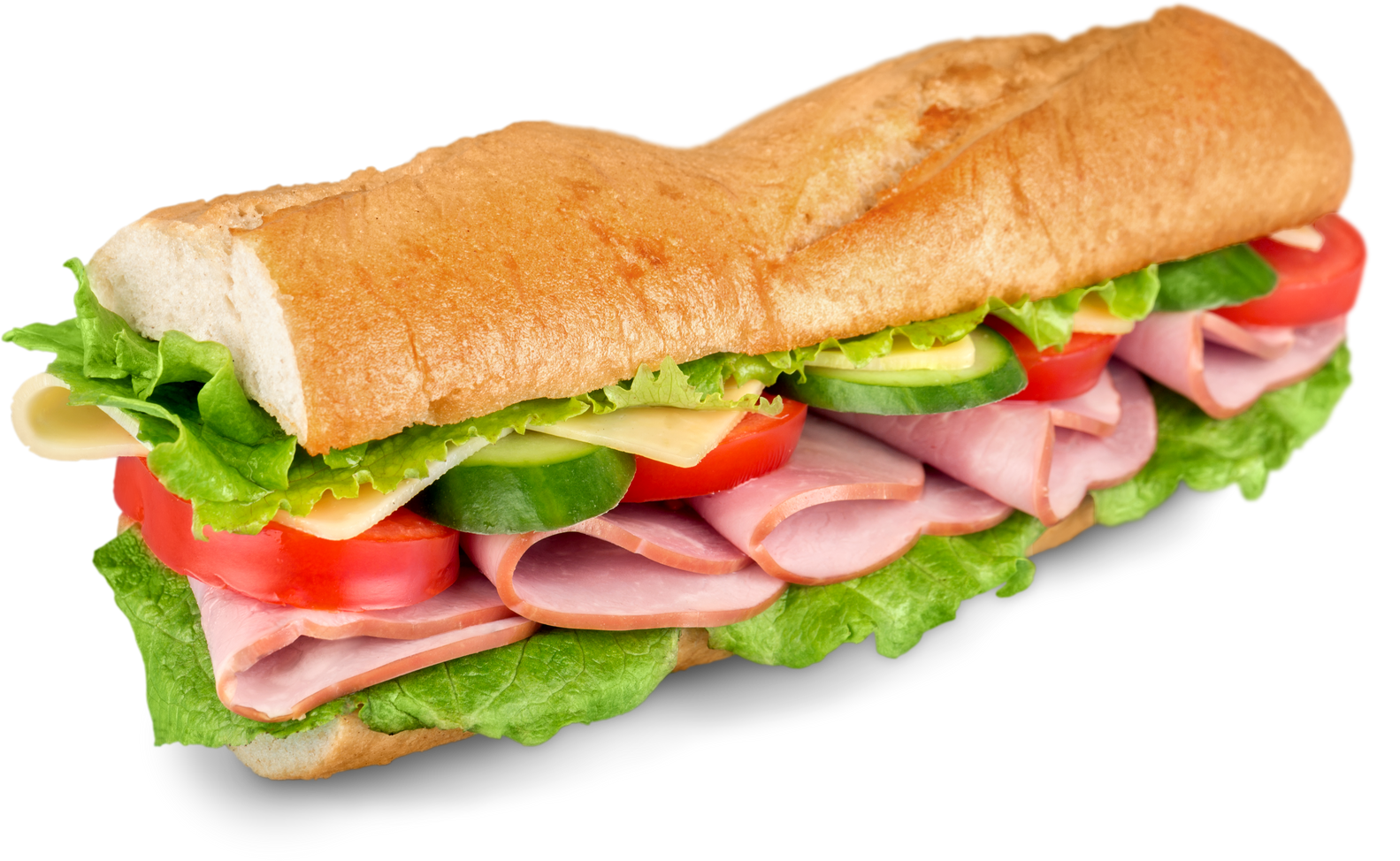 Submarine Sandwich from Freshly Cut Baguette