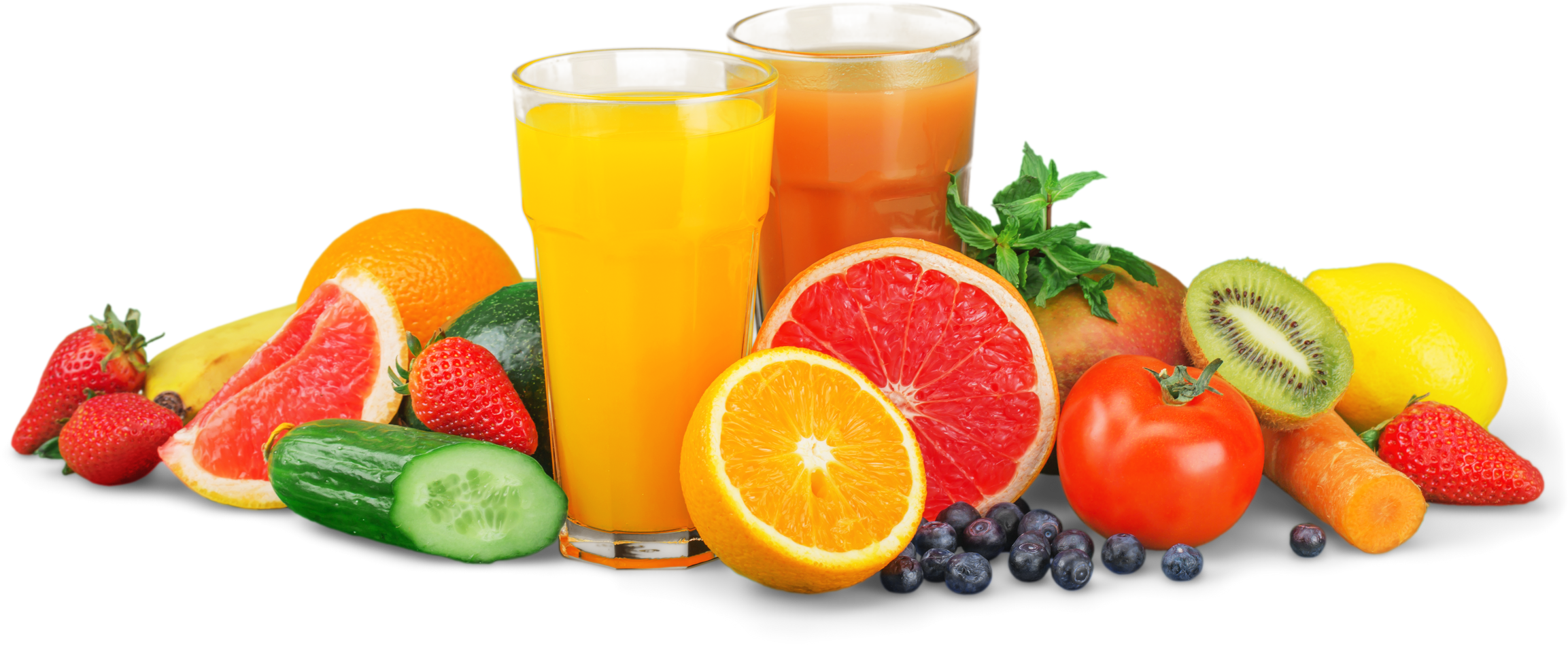 Tasty Fruits and Juice with Vitamins